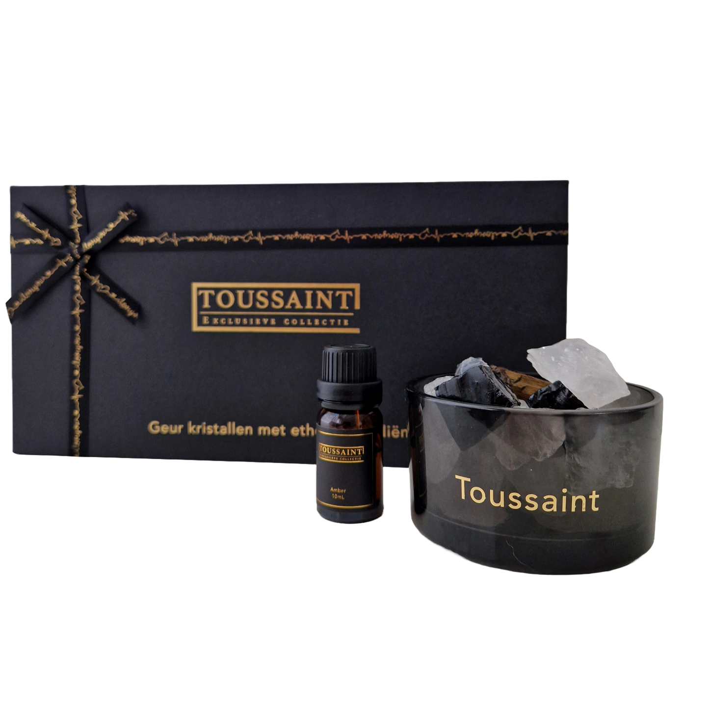 Giftset geurkristallen met etherische olie Amber | Toussaint Interieur