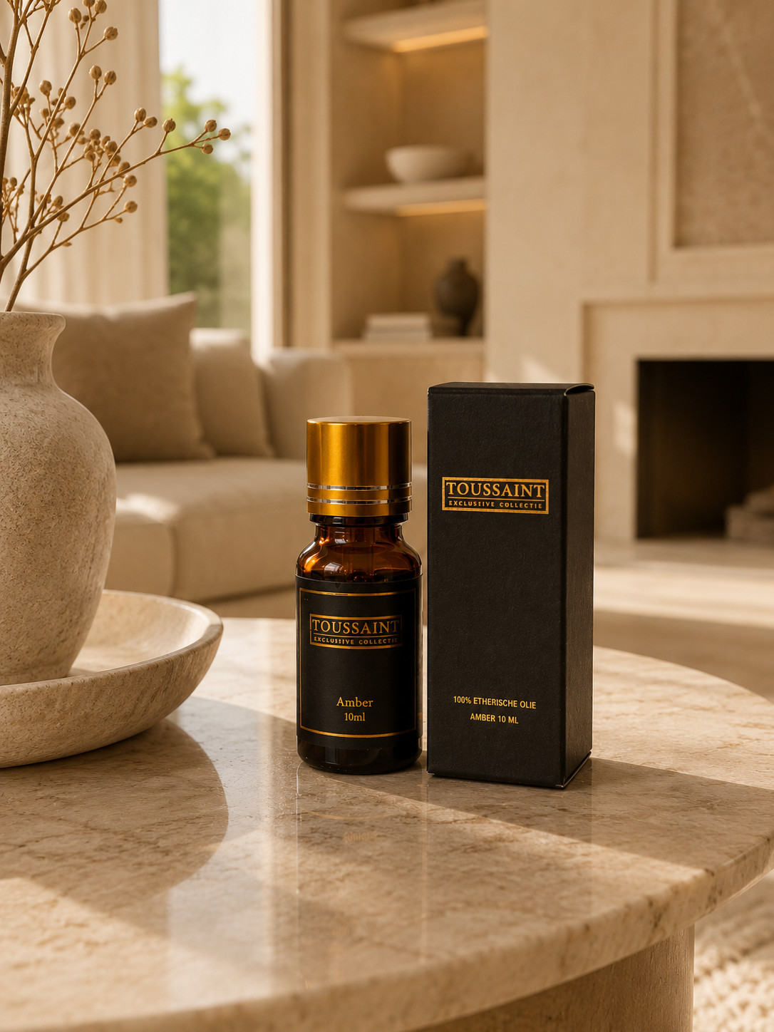 ✔︎ 100% natuurlijk etherische olie
✔︎ Kalmerend &amp; stressverlagend
✔︎ Luxe warme amber geur
✔︎ Geschikt voor diffuser &amp; Geurkristallen


Ervaar pure luxe met de Toussaint Exclusieve Amber Olie
Laat je omhullen door een warme, verfijnde geur die rust en elegantie uitstraalt. Deze exclusieve etherische olie is 100% natuurlijk en met zorg samengesteld om de authentieke essentie van amber te behouden.

De rijke, sensuele combinatie van amber en musk, verrijkt met frisse tonen van bergamot en jasmijn, zor