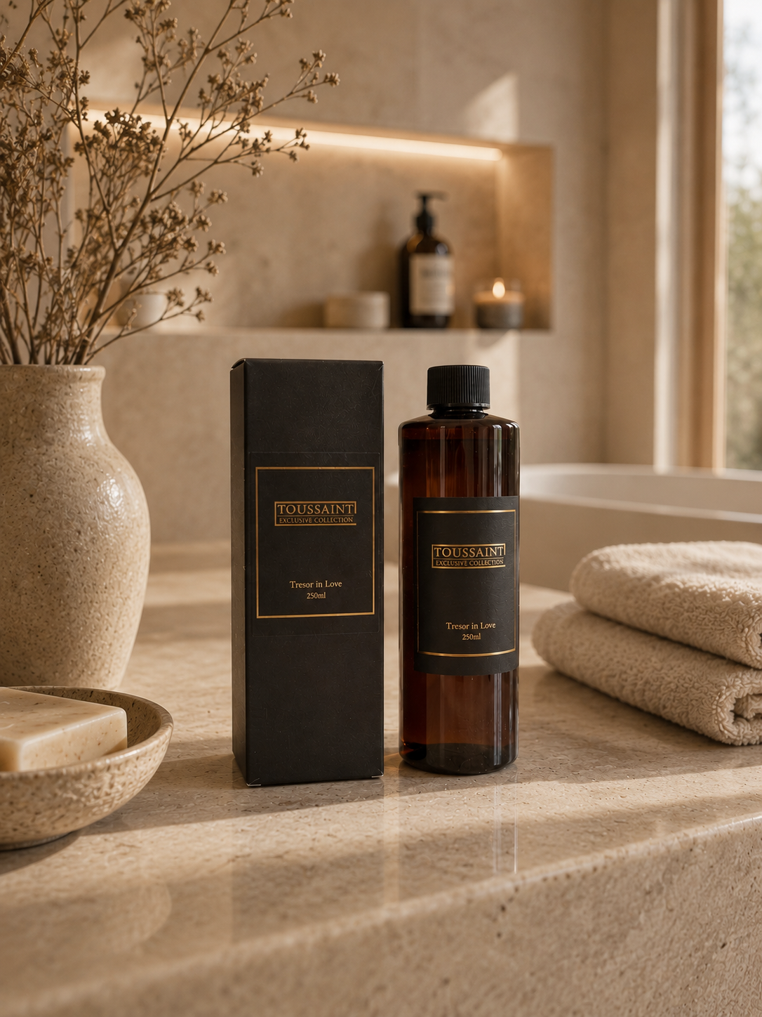 ✅&nbsp;Duurzame keuze – Luxe&nbsp;geurstokjes navulling&nbsp;Tresor in Love (250 ml)

Geniet langer van jouw favoriete Toussaint Interieur geurstokjes met deze geurstokjes navulling van 250 ml. Ideaal voor het bijvullen van je geurverspreider met bergkristal en het creëren van een luxe interieurgeur. De navulling wordt geleverd met nieuwe geurstokjes voor een optimale geurverspreiding.

Tresor in Love is een zachte, zoete en elegante geur met bloemige en fruitige tonen. Deze luxe huisgeur zorgt voor een war
