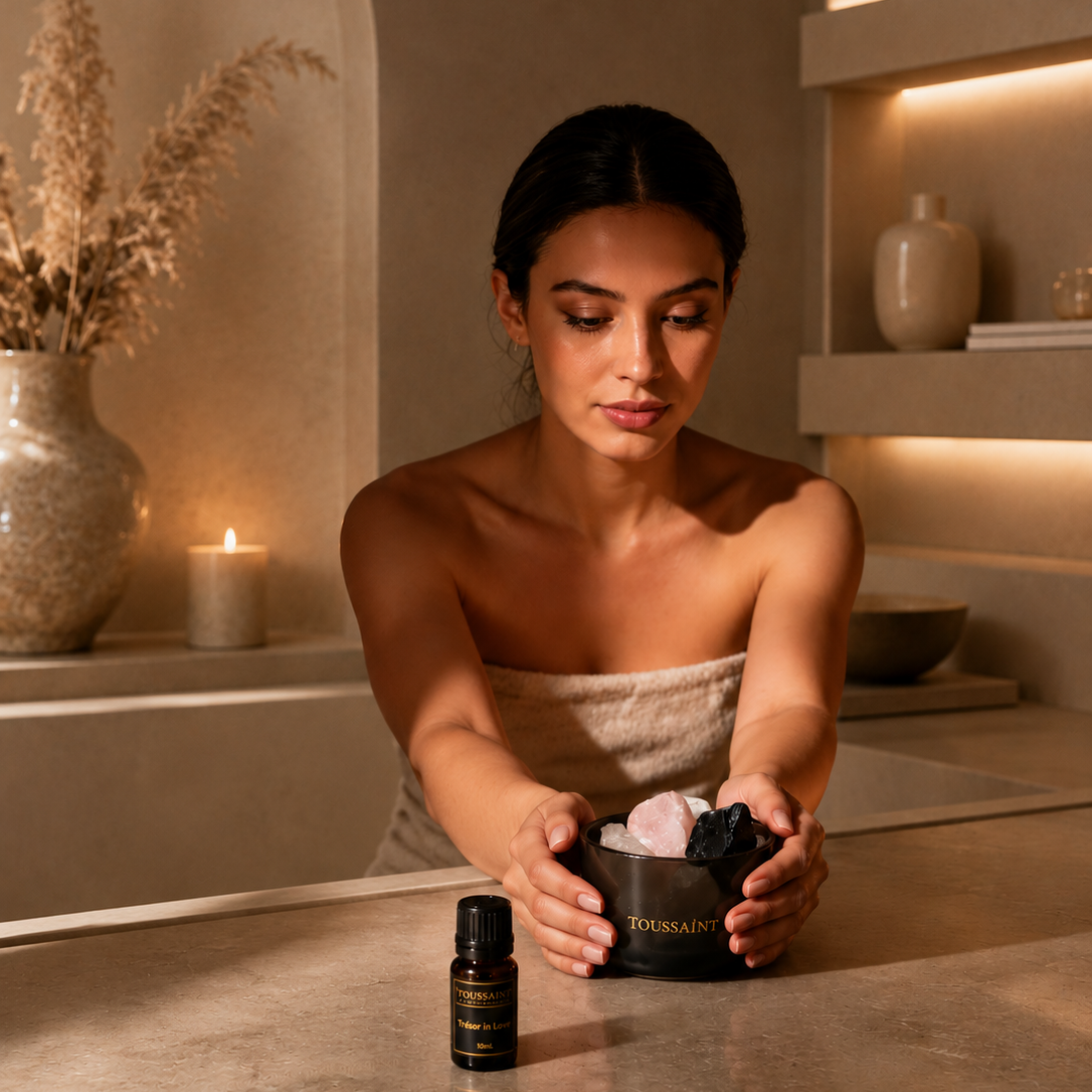 Geurkristallen met Etherische Olie Tresor in Love – Luxe Geurstenen met Bergkristal
✔ Met echte edelstenen 
✔ Duurzaam & eindeloos navulbaar
✔ Luxe cadeauverpakking inbegrepen

Breng een vrolijke en rustgevende sfeer in je interieur met de exclusieve Tresor In Love geurkristallen van Toussaint Interieur. Deze luxe combinatie van natuurlijke geurstenen, bergkristal en hoogwaardige etherische olie zorgt voor een subtiele, elegante geurbeleving die ontspanning en een boost voor je humeur biedt.

De Tresor In L