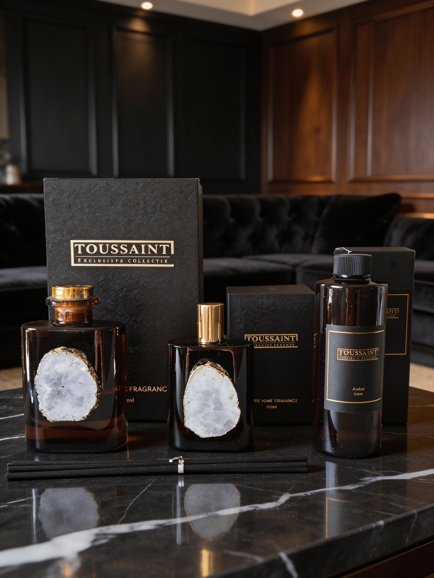  Gratis verzending binnen Nederland

Met de Amber Luxe Bundel geniet je elke dag van een warme, verfijnde geur in huis. Deze complete set combineert onze elegante geurstokjes met bergkristal, een navulling en een interieurparfum. Zo creëer je moeiteloos een stijlvolle geurbeleving die lang meegaat.

De geurstokjes verspreiden continu een subtiele en luxe geur door je interieur. Dankzij de navulling kun je blijven genieten van dezelfde geur en gaat de bundel extra lang mee. Met het interieurparfum geef je je