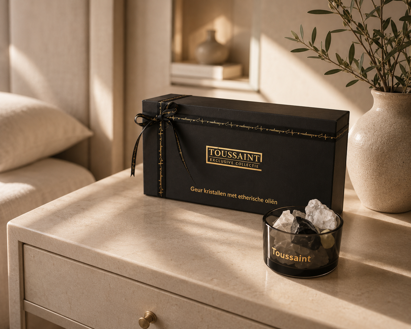 ✓ Met echt edelstenen&nbsp;
✓ Duurzaam &amp; eindeloos navulbaar
✓ Luxe cadeauverpakking inbegrepen

Breng frisheid, rust en verfijning in je interieur met de exclusieve geurkristallen van Toussaint Interieur. De combinatie van natuurlijke geurstenen, bergkristal en hoogwaardige etherische olie zorgt voor een subtiele en stijlvolle interieurgeur in elke ruimte.

De Grey Fresh geur staat bekend om haar frisse, bloemige en kalmerende karakter. Slechts enkele druppels etherische olie op de geurkristallen zijn 